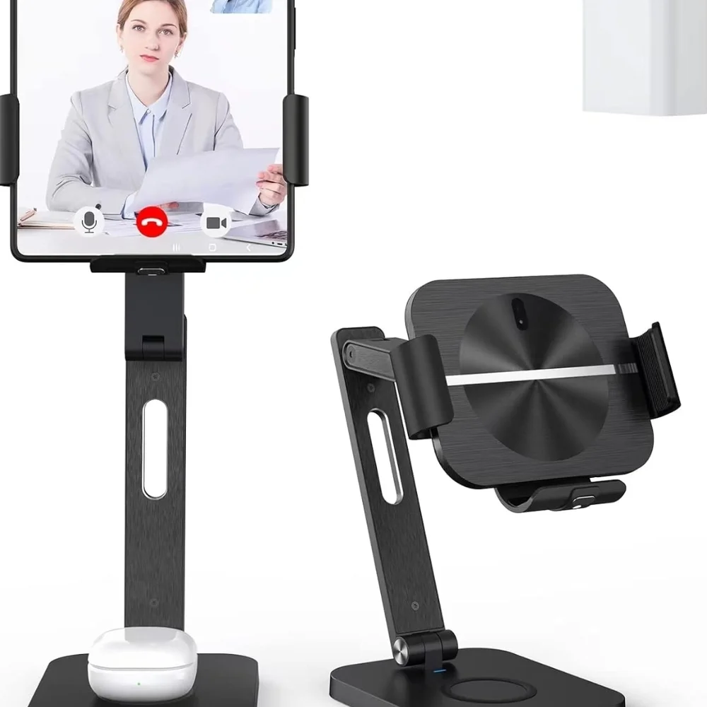 2 in 1 Tablet & iPad Charging Stand Black Desktop Holder Dock